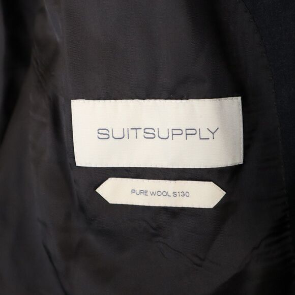 Suitsupply Havana Jetted Slim Men's Size 44 Black 100% Reda 130's Wool Blazer - Picture 7 of 15